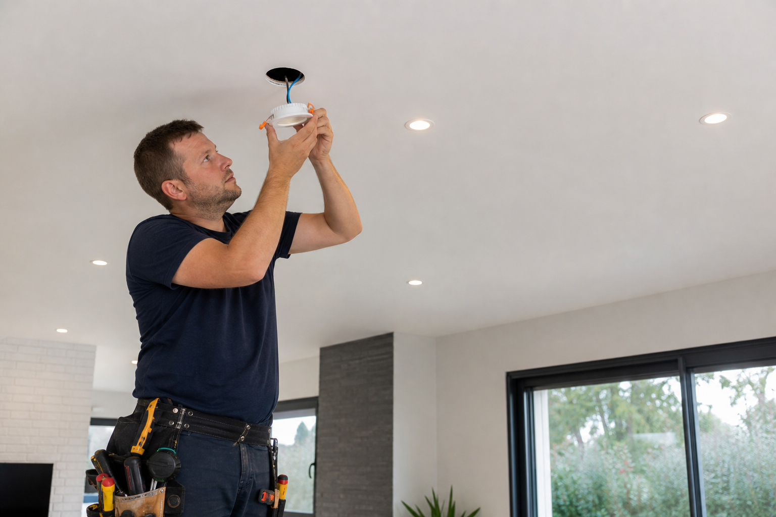 Installation de spots au plafond